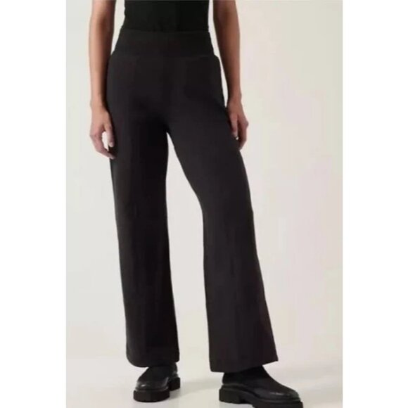NWT Athleta Retroplush Straight Leg Black Sweat Pants Womens 3X Comfort Stretch - Picture 2 of 7
